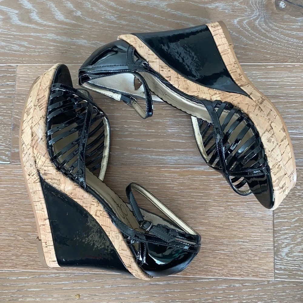 Jessica Simpson Patent Leather Wedge Sandal